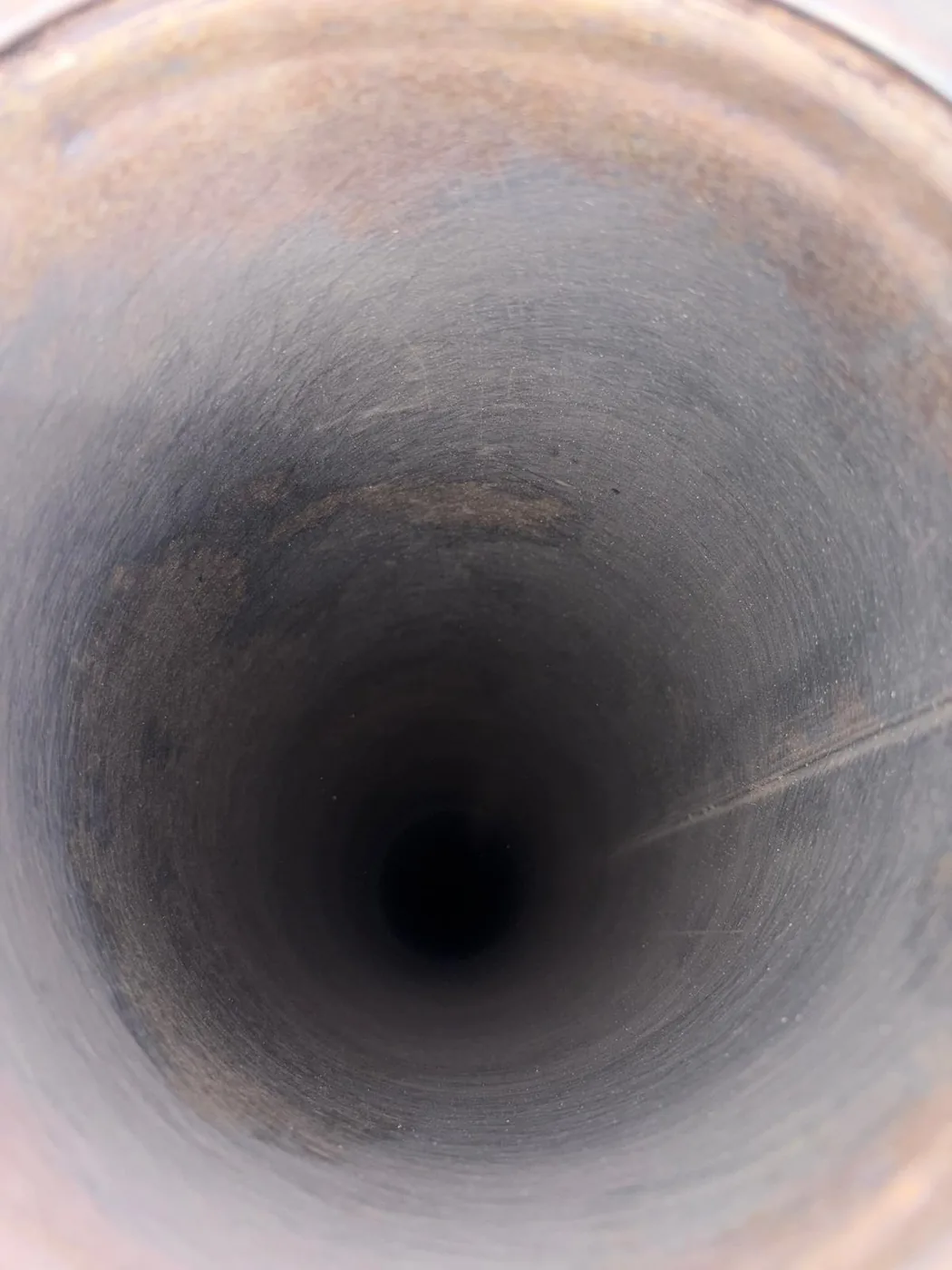Heavy Soot Buildup Removed — Same Metal Flue after