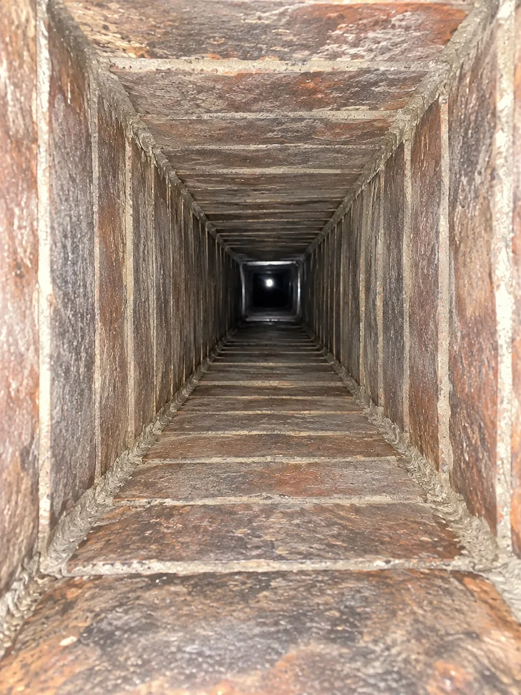 Glazed Creosote Stripped Out — Same Clay Flue after